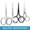 KLVN Facial Makeup Scissors Pointed Stainless Steel Beauty Scissors Multi-Model Round Professional Nose Eyebrow Beard Eyelash Trimmer(E) view 2