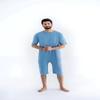 Comfort & Care Apparel Unisex Care Body Undershirt and Underpants, Short Sleeves Light Blue Suit with Back Zip, Incontinence for Seniors and Dementia view 2