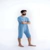 Comfort & Care Apparel Unisex Care Body Undershirt and Underpants, Short Sleeves Light Blue Suit with Back Zip, Incontinence for Seniors and Dementia view 3