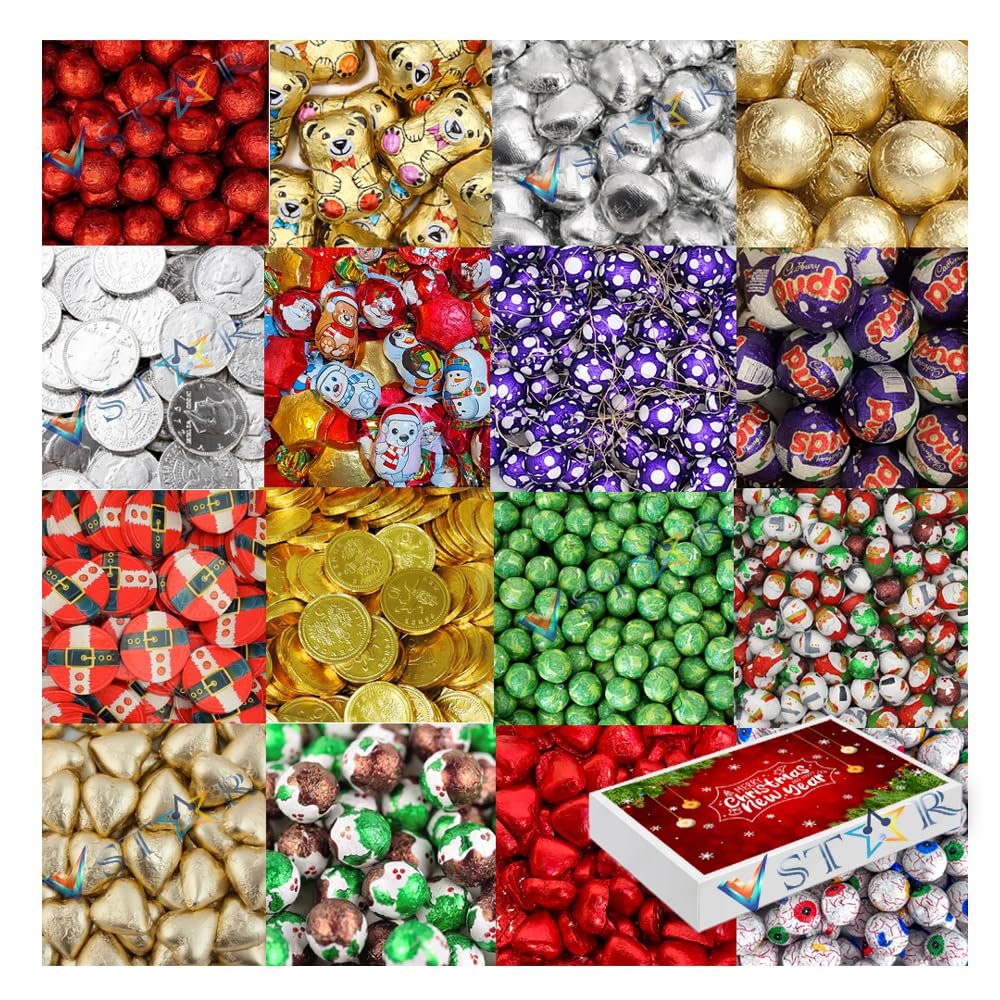 Christmas Party Wrapped Foiled Milk Chocolate MixPerfect for Christmas (250g) | Foiled Milk Chocolates with Box |