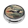 Jet Fighter Printed Round Pill Organizer with 3 Compartments, Portable Mini Pill Box Pill Case for Medicine, Vitamin, Fish Oil, Supplements view 2