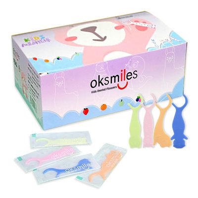 TENETOP Kids Dental Flossers - Individually Wrapped Floss Picks, Fun Fruit Scents & Colorful Design, Ideal for Children Ages 3+ to Support Healthy Habits, 60 Count (Pack of 1)