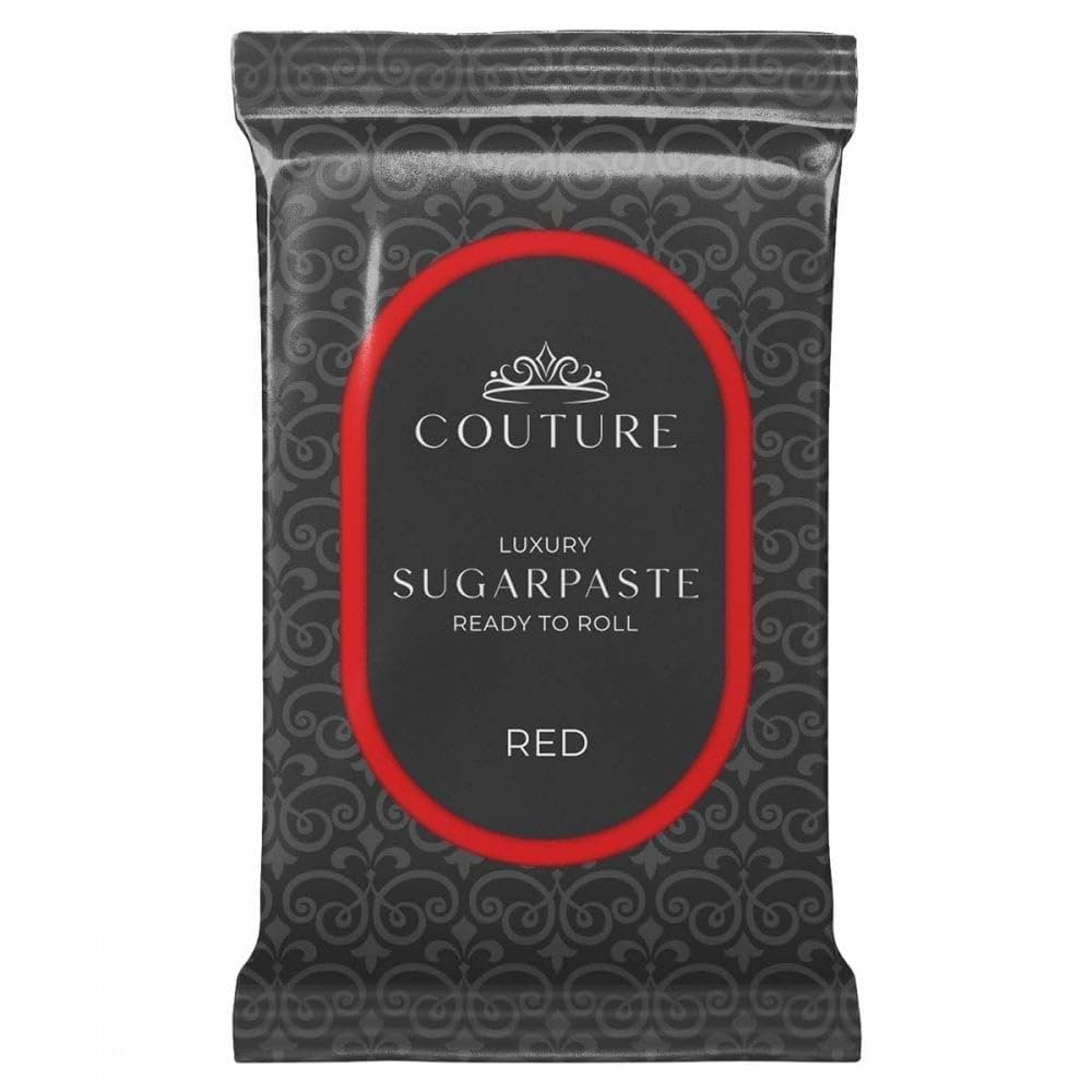 Couture Sugar Paste Red - Professional Quality Fondant Icing Smooth, Porcelain-like Sugar Paste Modelling Paste - 2.5kg