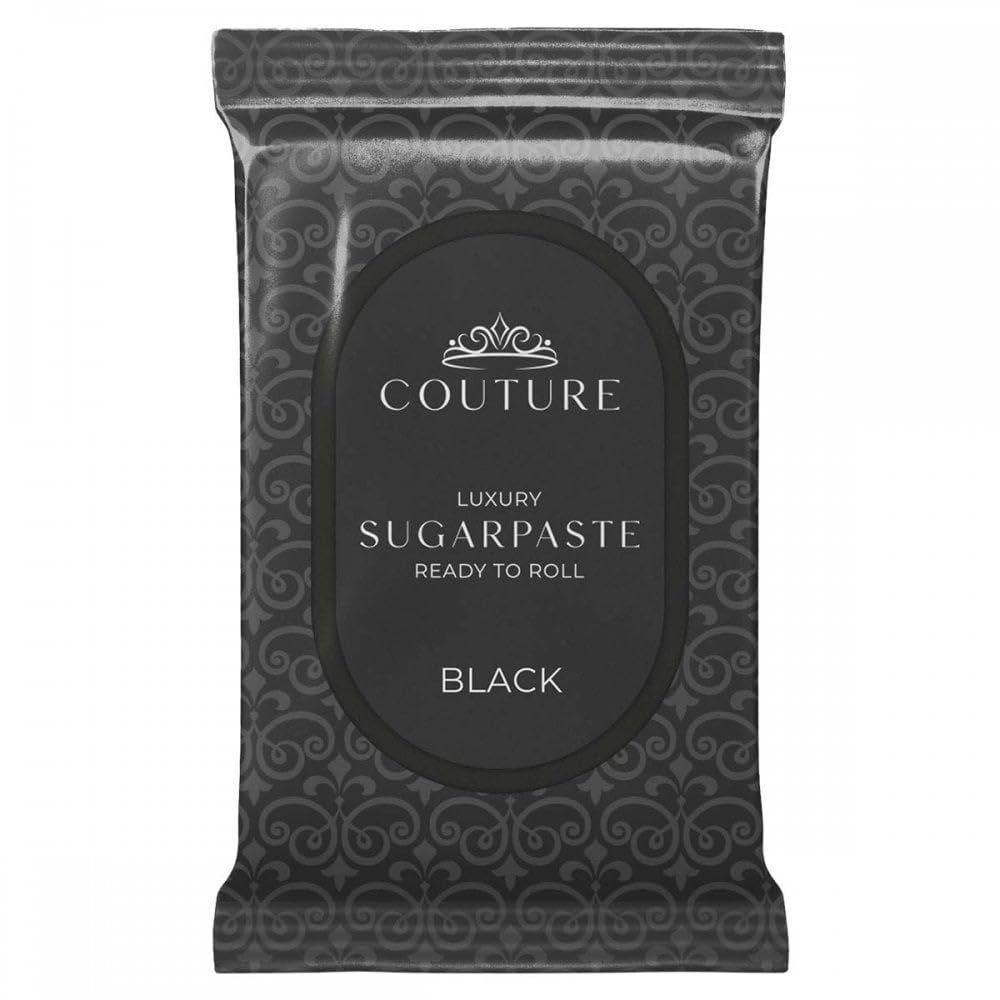 Couture Sugar Paste Black - Professional Quality Fondant Icing Smooth, Porcelain-like Sugar Paste Modelling Paste - 2.5kg