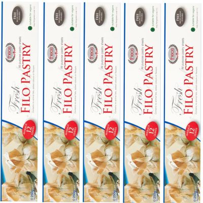 5 PACKS X THEOS Greek Style Filo Familia Pastry Filo Pastry Sheets phyllo dough 250 gram by Pufai