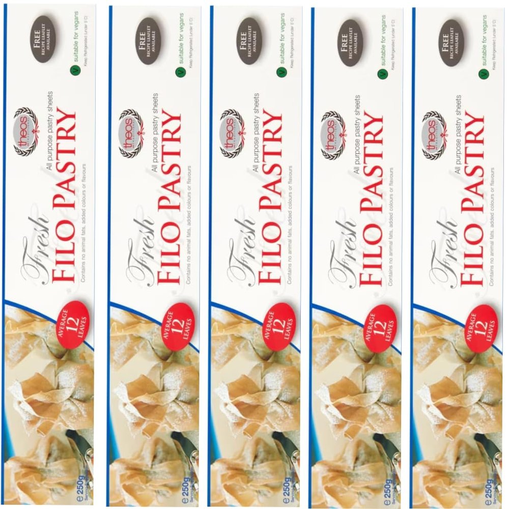 5 PACKS X THEOS Greek Style Filo Familia Pastry Filo Pastry Sheets phyllo dough 250 gram by Pufai