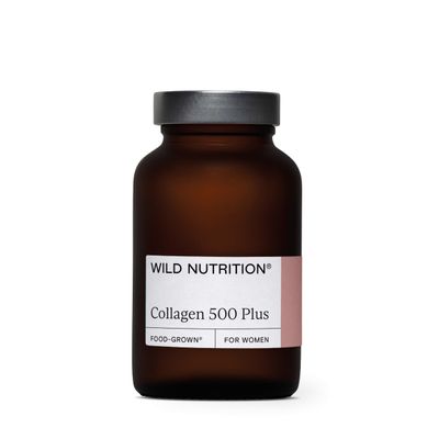 WILD NUTRITION Food-Grown Collagen 500 Plus | 500 Dalton Weight peptides for Optimal Absorption | Collagen-synthesising Mesoporosil | Hydrolised Marine Collagen | Vitamin C, Vitamin E, Biotin