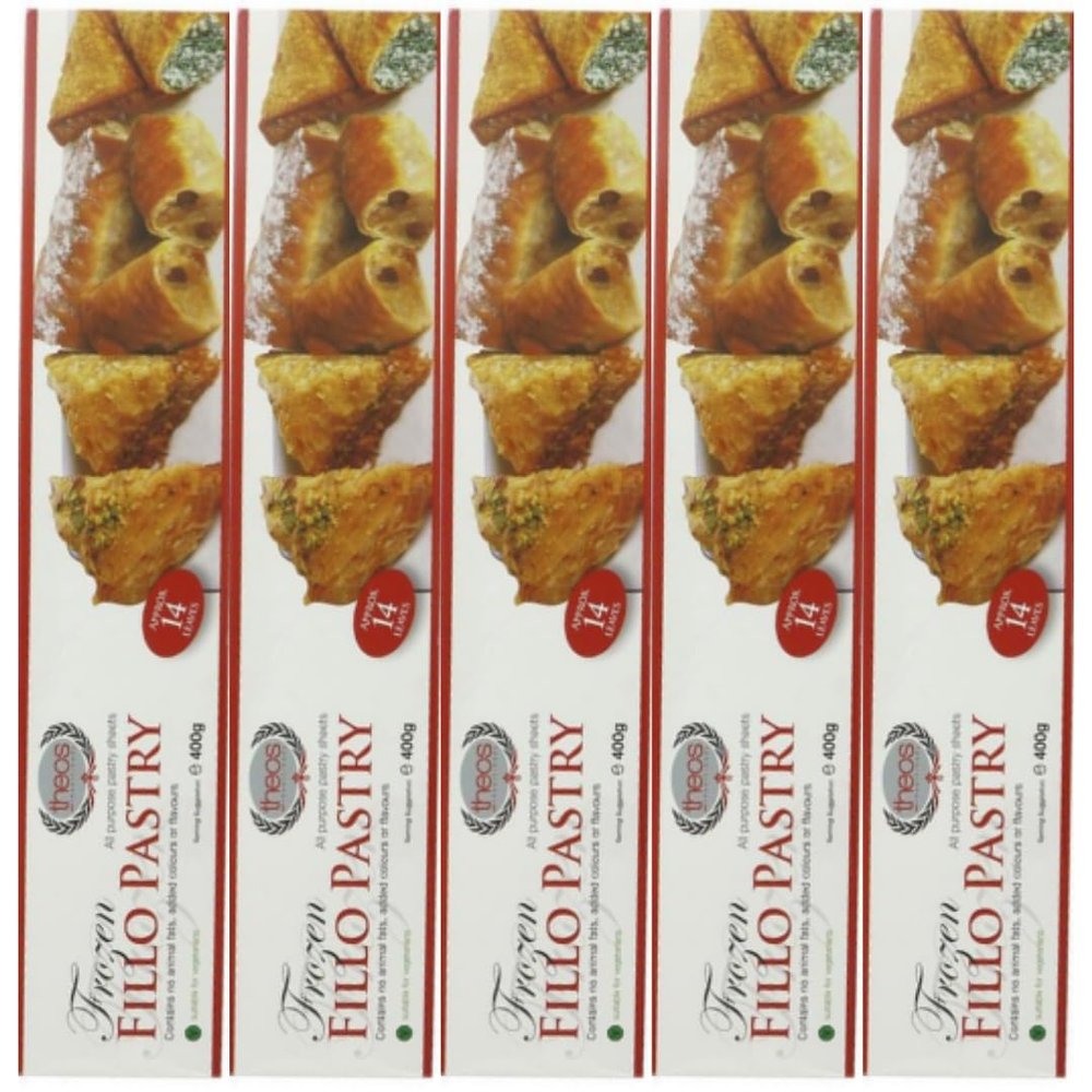 5 PACKS X THEOS Greek Style Filo Familia Pastry Filo Pastry Sheets phyllo dough 400 gram by Pufai