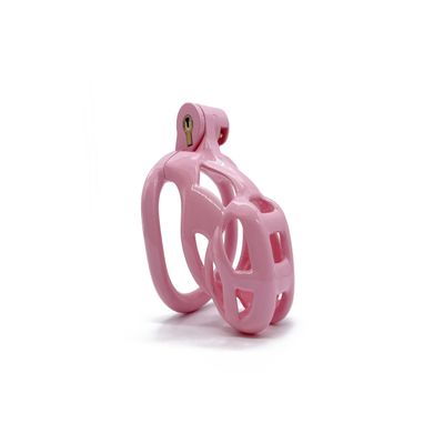 3D Modeling Chastity Cage Device with Lock & 5 curved Rings - Cobra Male chastitycage Men urethral in Pink (65 mm)