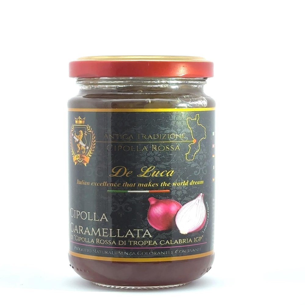 Antica Tradition, Caramelized Onion of Tropea Red Onion of Tropea IGP De Luca, Glass Jar 230 g, Freshly Processed 100% Italian Made in Calabria