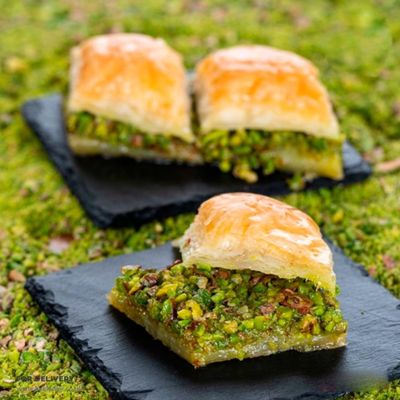 Daily Fresh Special Baklava with Pistachios, Antep Style, Turkish Traditional Taste 500 G by Turkish Online Market UK
