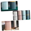 BEBEMOKO 2pcs Portable Toothbrush Cup and Storage Case Set Dustproof Toothbrush Container Washing Cup for Couples Dark Blue and Light Pink Suitable for Home and Travel Use view 1