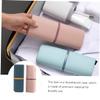 BEBEMOKO 2pcs Portable Toothbrush Cup and Storage Case Set Dustproof Toothbrush Container Washing Cup for Couples Dark Blue and Light Pink Suitable for Home and Travel Use view 2