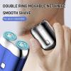 New Model Mini Dual-Head Electric Shaver, Mini Dual Head Electric Razor, Mini Razor for Men, Pocket Size Washable Electric Razor, Rechargeable Waterproof Compact Electric Shaver (Green) view 3
