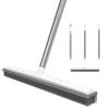 2 in 1 Rubber Broom with Built in Squeegee, Adjustable 120cm Stainless Steels Handle, Soft Push Broom for Pet Cat Dog Hair Removal Floor Brush for Carpet, Window, Tiles, Indoor Outdoor view 1