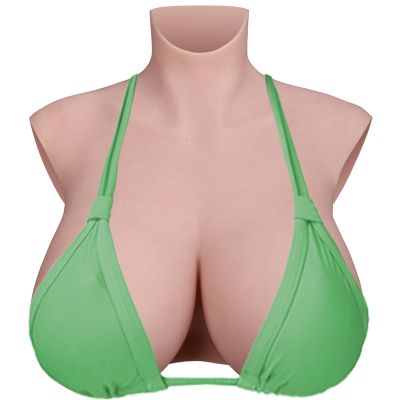 LCUPPON Silicone Breastplate 9a Grade No-oil Flocking with 3D Print Technology and Makeup Skin Breast forms for Crossdressers (Ivory, XL-E)