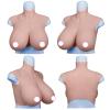 LCUPPON Silicone Breastplate 9a Grade No-oil Flocking with 3D Print Technology and Makeup Skin Breast forms for Crossdressers (Ivory, XL-E) view 2