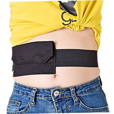 Peritoneal Dialysis Cover Comfortable PD Belt G/Peg Feeding Tube Holder Catheter Drainage Abdominal Fixation Nursing for Patients (98-115CM),Black