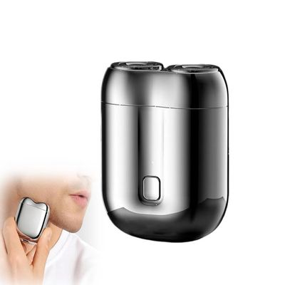 Mini Double Head Electric Shave, Upgrade Pocket Shaver USB Mini Shavers for Men, Mini Portable Electric Shaver, 2 Head Travel Shaver, Wet Dry Rechargeable Razor for Travel & Home (Silver)