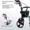 Wheel Rollator, Folding Mobility Walking Aid, Height Adjustable Seat with Seat and Lower Side Basket Elderly Walker, Aluminum Alloy Trolley, Le, Green view 3