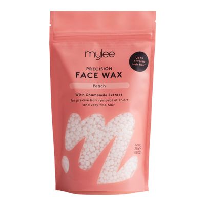 Mylee Precision Face Wax 250ml  Precise Hair Removal of Short & Fine Hair, For Sensitive & Delicate Areas: Upper Lip, Eyebrows, Chin, Soothing Chamomile Extract, Up to 4 Weeks Hair-free, Peach Scent