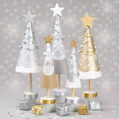 3-Ply Daisy Xmas Decoupage Tissue Paper Napkins Decorative Christmas Serviettes 33cm x 33cm - Pack of 20 (Handmade Paper Xmas Trees)