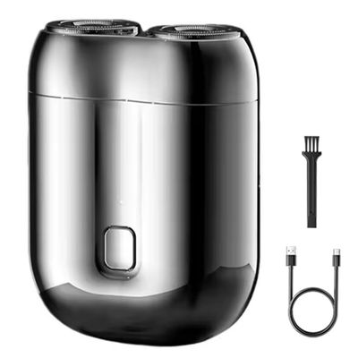 Mini Dual Head Electric Razor, 2025 New Upgrade Pocket Shaver USB Mini Shavers for Men, Electric Razor for Men, Rechargeable Wet Dry Shaver, Electric Shavers for Home, Travel (Silver)