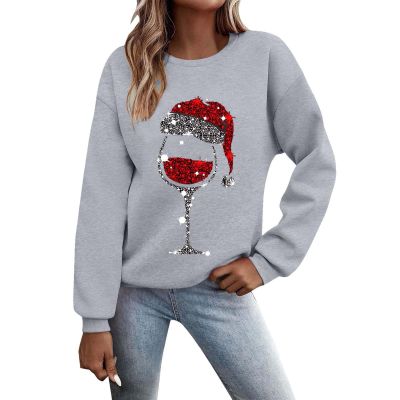 Womens Merry Christmas Sweatshirt Fleece Pyjamas Pumpkin Pajamas Plaid Tree Vintage Hoodie Dresses for Women UK red Wine Glass Print ski Jacket red Wine Glass Print Womens Fleece Pyjamas Set