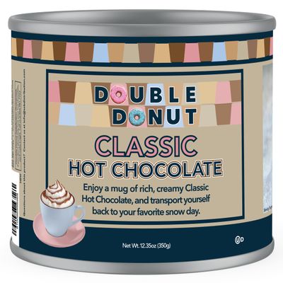 Double Doughnut Classic Bulk Hot Chocolate Mix, Rich Hot Cocoa 340.2 g Canister, Hot Chocolate Powder