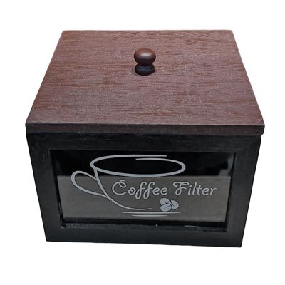 Coffee Filter Storage Container Square Paper Beans Sugar Kitchen Holder