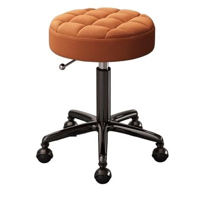 Adjustable Height Rolling Stool with Wheels for Clinic Salon Studio Orange Hydraulic Swivel Stool