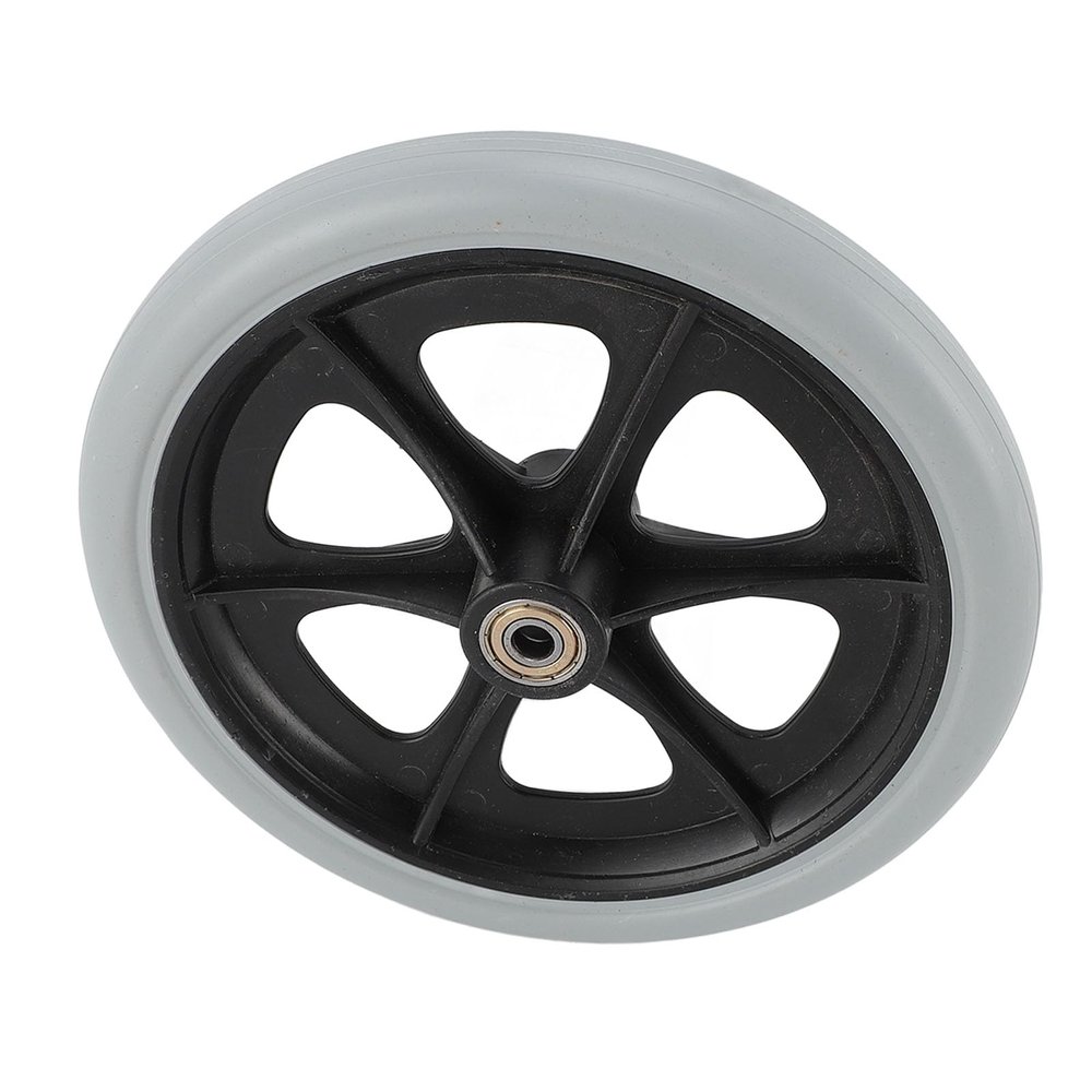 2 PCS Wheelchair Wheels Replacement 8 Inch PU Solid Metal Bead Bearing Electric Wheelchair Wheels Gray, Tailored to Fit, Reduce Noise and Vibration for a Quieter and Smoother