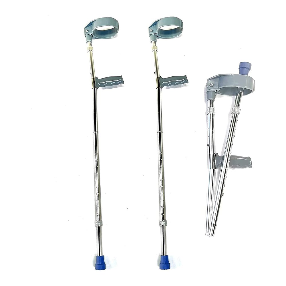 Aluminum Crutches 1 Pair Full Cuffs Walking Sticks Adult Forearm Grip Walking Cane Lightweight and Adjustable Canes