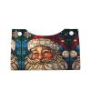 Long Tissue Box Cover, Christmas Stained Glass Santa Foldable Modern Leather Tissue Box Holder, Aesthetic Desk Accessories for Bathroom Tabletop Office Car Home Decor view 3