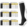 2 Pairs Compression Socks for Women&Men Circulation 20-30 mmhg Flight Socks Knee High Compression Stockings for Athletic Nurse Running Travel (Black&Skin Colou, S/M) view 2