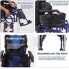 PRUTUHEO Adult wheelchair Elderly paralysis high back reclinable folding trolley scooter wheelchair with dining table wheelchair view 4