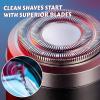 Purple Portable Mini Electric Shaver, USB Rechargeable Waterproof Razor for Men, Pocket Size view 3