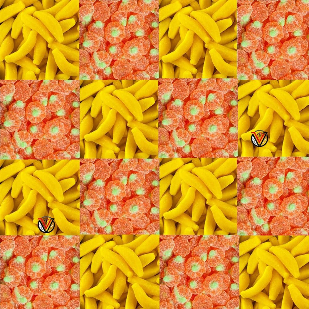Banana & Tangerines Sugar Coated Gummy Jelly Sweets - Mixed Gummy Jelly Sweets (1kg)