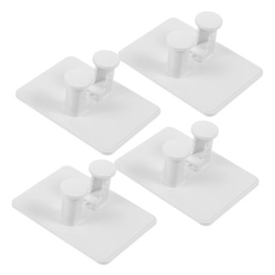 Healeved 4pcs Wall Mounted Bathroom Storage Rack for Shaving Accessories Easy Install Space-saving Design Wall Hooks for Men Grooming Essentials