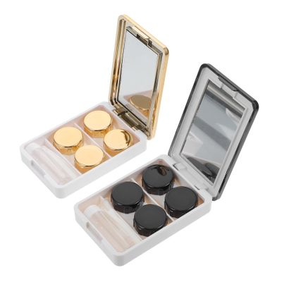 Beavorty 2sets Portable Contact-Lens Box Lightweight Cosmetic Lens Storage for Travel for Girl Women Daily Use Lens Case