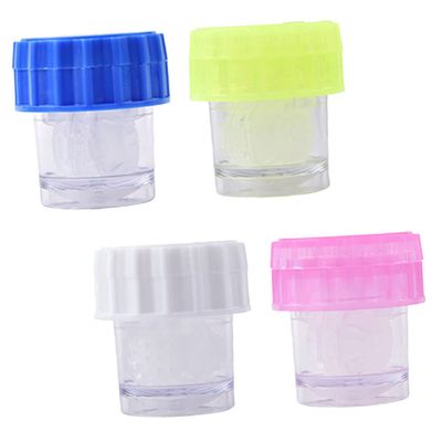 Beavorty 4pcs Manual Plastic Contact Lens Cleaner Cleaning Case for Lenses for Travel and Daily Use Manual Washer Cleaner