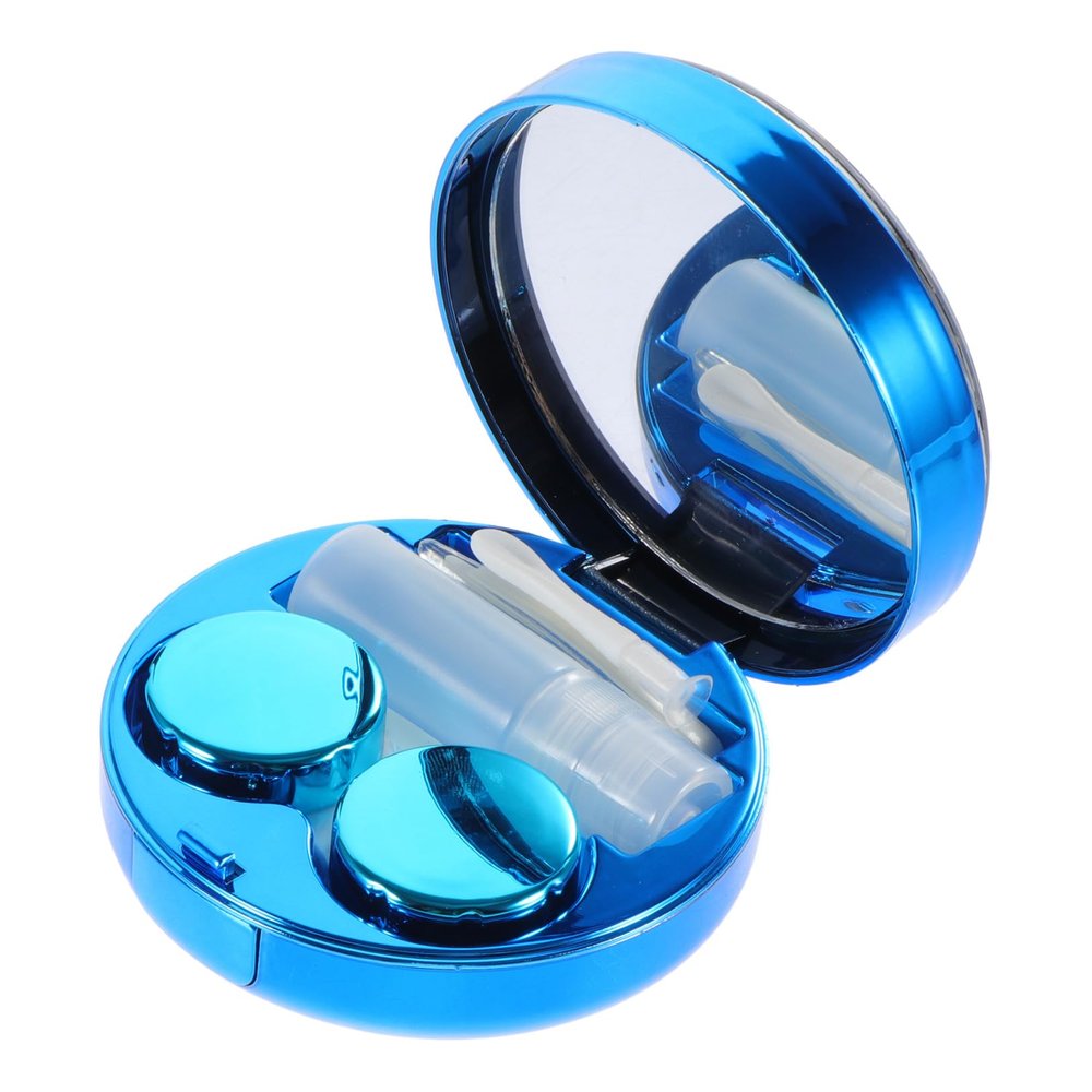 Beavorty Quicksand Contacts Lens Case Portable Plastic Eye Lens Storage Holder for Daily Use