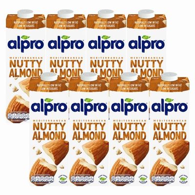 Original Almond Milk 1L x 8 Compatible with Alpro Plant Based Long Life Vegan Drink with Welari Thank You Card | (8pack)