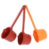 Beavorty 3pcs Plastic Water Scoop Set with Long Handle, Thickened Bathroom Ladles for Bathing and Watering Plants, Red and Orange Dippers, Multipurpose Home Kitchen Utensils view 1