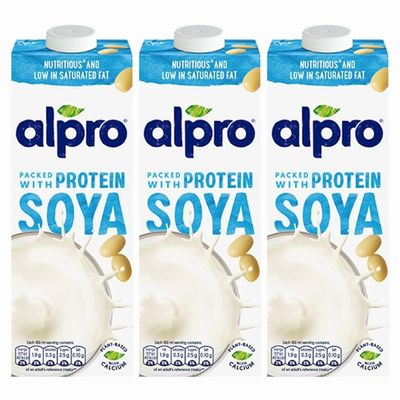 Original Soya Milk 1L x 3 Compatible with Alpro Plant Based Long Life Vegan Drink with Welari Thank You Card | (3 pack)