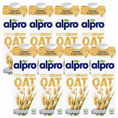 Original Oat Milk 1L x 8 Compatible with Alpro Plant Based Long Life Vegan Drink with Welari Thank You Card | (8 Pack)