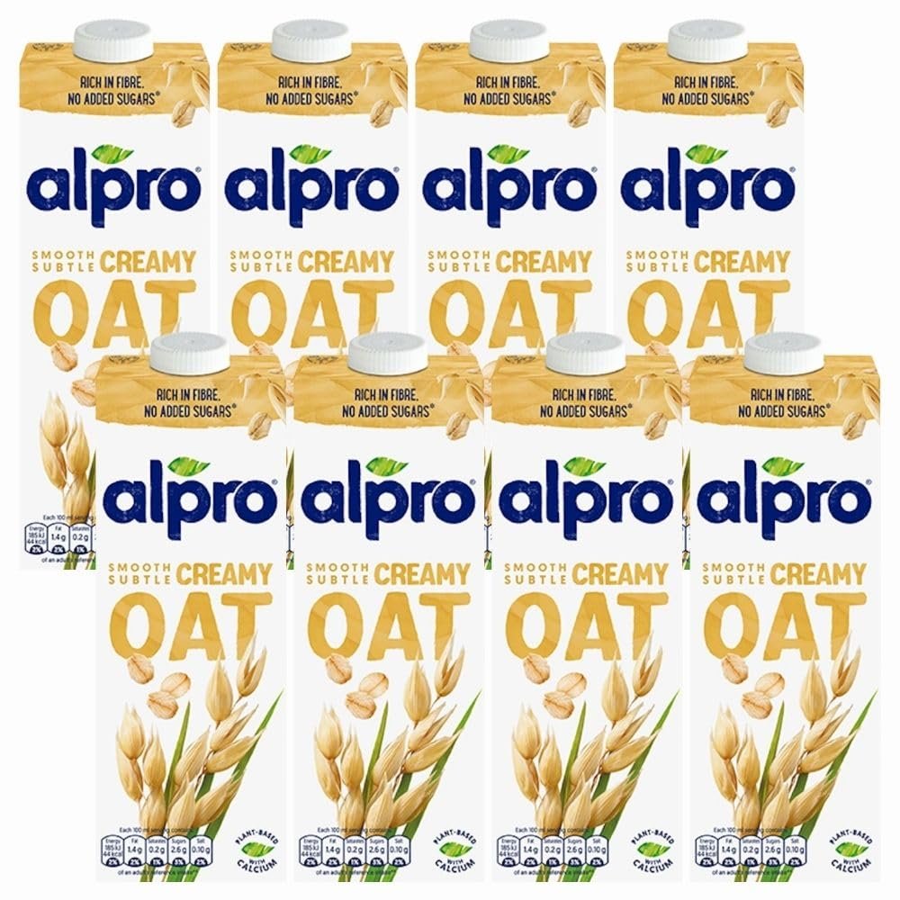 Original Oat Milk 1L x 8 Compatible with Alpro Plant Based Long Life Vegan Drink with Welari Thank You Card | (8 Pack)