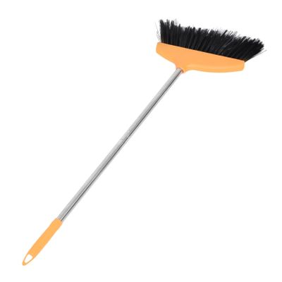 Amosfun Soft Bristle Angle Broom with Metal Handle for Home and Office Floor Sweeping, Plastic Wide Head Broom Suitable for Indoor Cleaning, Hair-resistant Household Sweeping Tool