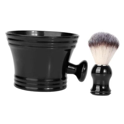 Healvian Male Grooming Kit Beard Shaving Brush and Bowl Shaving Supply Desktop Shave Brush Plastic Cup Multi-use Tool