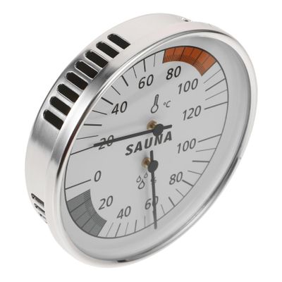CAXUSD Sauna and Humidity Meter Sauna Hygrothermograph Shower Measurement Device Indoor Humidity Measurement Stainless Steel Silver